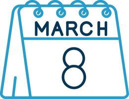 8th of March Line Blue Two Color Icon vector