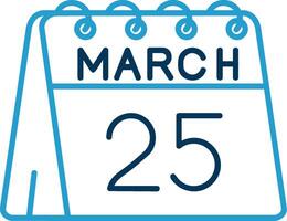 25th of March Line Blue Two Color Icon vector