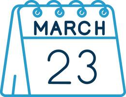 23rd of March Line Blue Two Color Icon vector