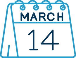 14th of March Line Blue Two Color Icon vector