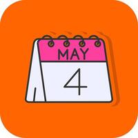 4th of May Filled Orange background Icon vector