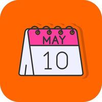 10 de mayo lleno naranja antecedentes icono vector