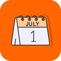 1st of July Filled Orange background Icon vector