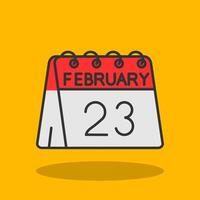 23rd of February Filled Shadow Icon vector