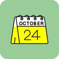 24th of October Filled Yellow Icon vector