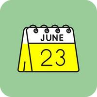 23rd of June Filled Yellow Icon vector