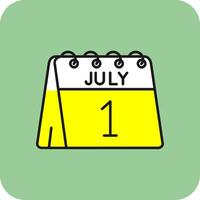 1st of July Filled Yellow Icon vector