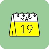 19th of May Filled Yellow Icon vector