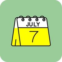 7th of July Filled Yellow Icon vector