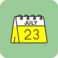 23rd of July Filled Yellow Icon vector