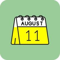 11th of August Filled Yellow Icon vector