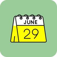 29th of June Filled Yellow Icon vector