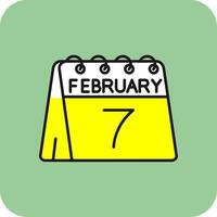 7th of February Filled Yellow Icon vector