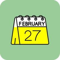 27th of February Filled Yellow Icon vector