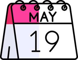19th of May Filled Half Cut Icon vector