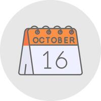 16th of October Line Filled Light Circle Icon vector