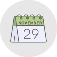 29th of November Line Filled Light Circle Icon vector