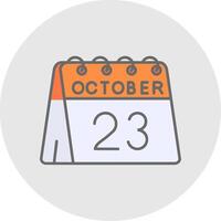 23rd of October Line Filled Light Circle Icon vector