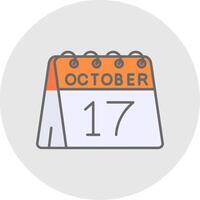 17th of October Line Filled Light Circle Icon vector
