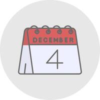 4th of December Line Filled Light Circle Icon vector