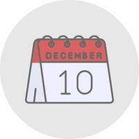 10th of December Line Filled Light Circle Icon vector