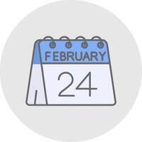 24th of February Line Filled Light Circle Icon vector