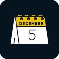 5th of December Glyph Two Color Icon vector