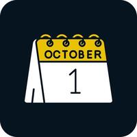 1st of October Glyph Two Color Icon vector