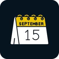15th of September Glyph Two Color Icon vector