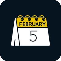 5th of February Glyph Two Color Icon vector