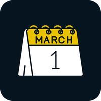 1st of March Glyph Two Color Icon vector