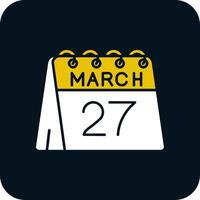 27th of March Glyph Two Color Icon vector