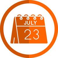 23rd of July Glyph Orange Circle Icon vector