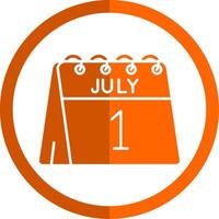 1st of July Glyph Orange Circle Icon vector