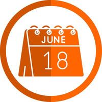 18th of June Glyph Orange Circle Icon vector