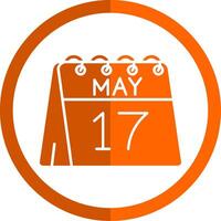 17th of May Glyph Orange Circle Icon vector