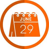 29th of June Glyph Orange Circle Icon vector