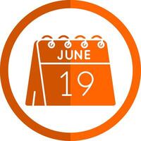 19th of June Glyph Orange Circle Icon vector