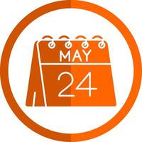 24th of May Glyph Orange Circle Icon vector