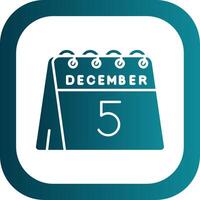 5th of December Glyph Gradient Round Corner Icon vector