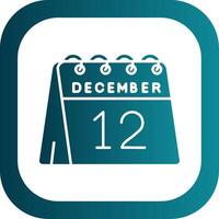 12th of December Glyph Gradient Round Corner Icon vector