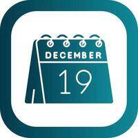 19th of December Glyph Gradient Round Corner Icon vector