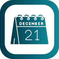 21st of December Glyph Gradient Round Corner Icon vector