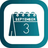 3rd of September Glyph Gradient Round Corner Icon vector