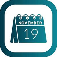 19th of November Glyph Gradient Round Corner Icon vector