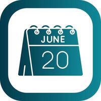 20th of June Glyph Gradient Round Corner Icon vector