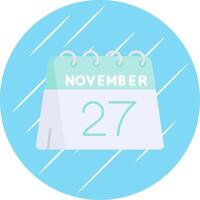 27th of November Flat Blue Circle Icon vector