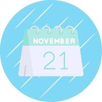 21st of November Flat Blue Circle Icon vector