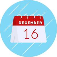 16th of December Flat Blue Circle Icon vector