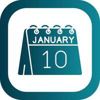 10th of January Glyph Gradient Round Corner Icon vector